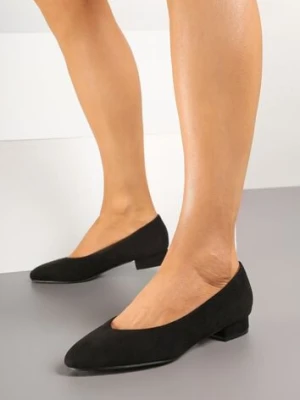 Czarne Klasyczne Czółenka na Płaskiej Podeszwie Dolistana
