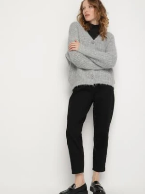 Czarne Klasyczne Jeansy o Kroju Mom Fit Fesianela