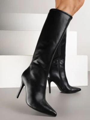 Czarne Klasyczne Kozaki na Szpilce Latiara ideal