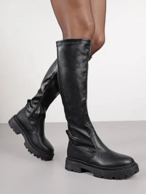 Czarne Klasyczne Kozaki Vices z Dopasowaną Cholewką Nexine