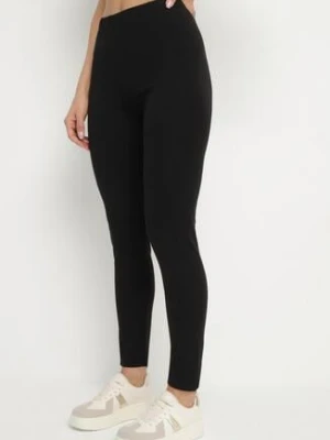 Czarne Klasyczne Legginsy z Bawełny Zivolea glo-story