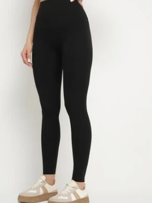 Czarne Klasyczne Legginsy z Wysokim Stanem Melio yu & me