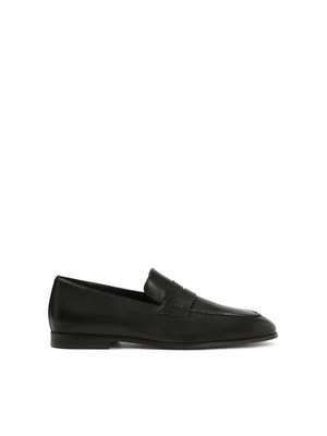 Czarne klasyczne loafersy ze skóry Kazar