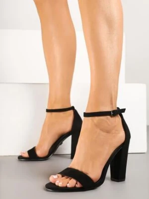 Czarne Klasyczne Sandały Vices na Obcasie Nitandra