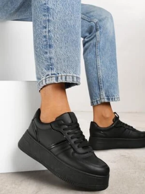 Czarne Klasyczne Sneakersy Vices na Grubej Podeszwie Torira