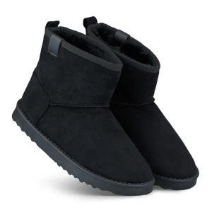 Czarne klasyczne śniegowce damskie ocieplane buty na zimę Inna marka