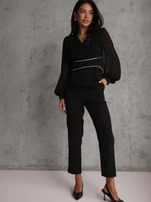 Czarne Klasyczne Spodnie VICES Garniturowe High Waist Dimaia