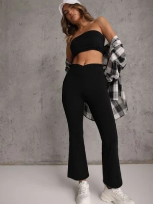 Czarne Kopertowe Legginsy Flare High Waist Azinore ab. ambitonfly