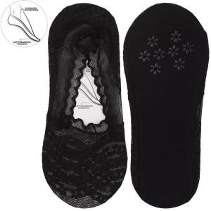 Czarne Koronkowe Damskie Baleriny Moraj 3 Pary