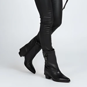 Czarne Kowbojki Armodo Stylowe Obuwie Damskie Na Obcasie