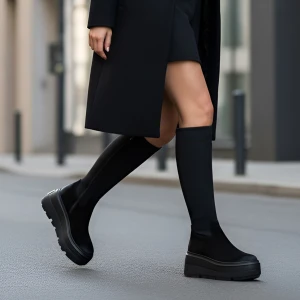 Czarne Kozaki Chebello Eleganckie Buty Damskie