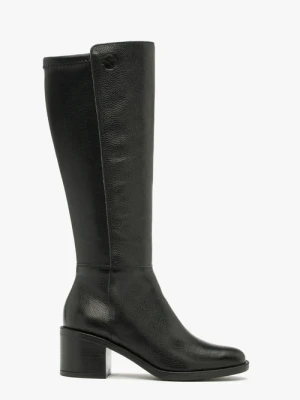 Czarne kozaki damskie z szeroką cholewką Ryłko