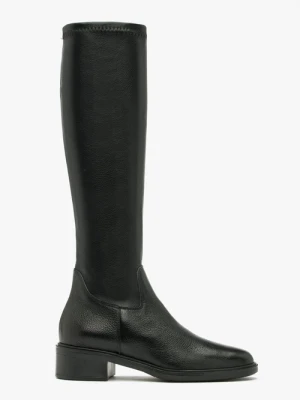 Zdjęcie produktu Czarne kozaki elastyczne z wąską cholewką Ryłko