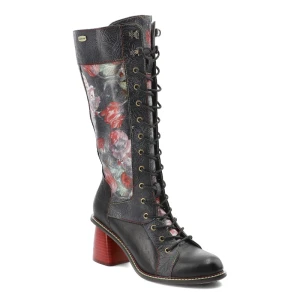 Czarne Kozaki Laura Vita Eleganckie Obuwie Damskie Na Obcasie