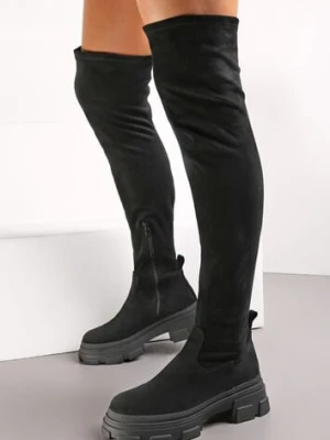 Czarne Kozaki na Grubej Podeszwie za Kolano Nimva