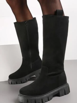 Czarne Kozaki na Platformie Sapedi