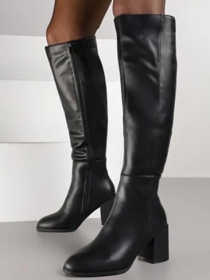 Czarne Kozaki Vices na Słupku z Przeszyciami Codvira