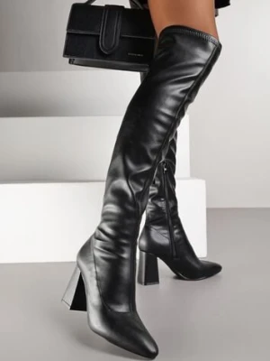 Czarne Kozaki Vices z Wysoką Cholewką na Słupku Avvie