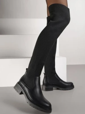 Czarne Kozaki z Elastyczną Cholewką Brygoros