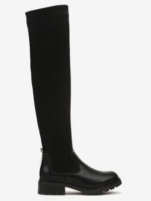 Czarne Kozaki z Elastyczną Cholewką Idandrou