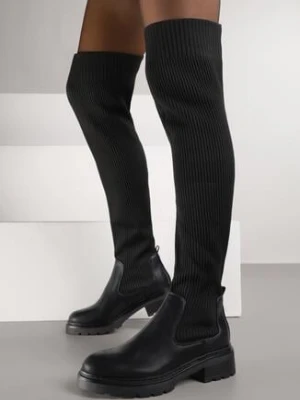 Czarne Kozaki z Elastyczną Cholewką Idandrou