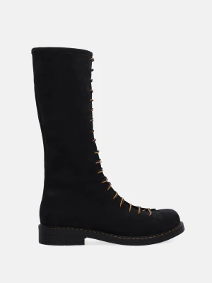 Zdjęcie produktu CZARNE KOZAKI Z NUBUKU 617306 NUB BLACK Venezia