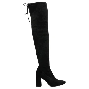 Czarne kozaki damskie nad kolano z wysokim obcasem 71042-81 Wojas