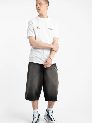 Czarne krótkie spodenki jeansowe z przetarciami model jorts Reporter Young
