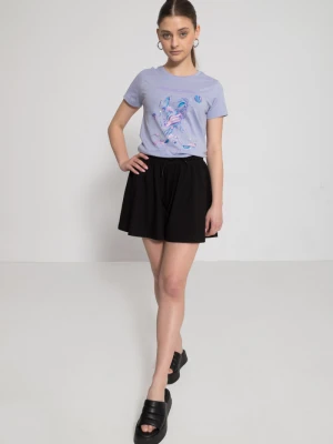 Czarne krótkie spodenki z szerokimi nogawkami Reporter