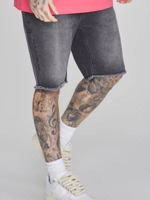 Czarne krótkie spodnie jeansowe męskie SikSilk