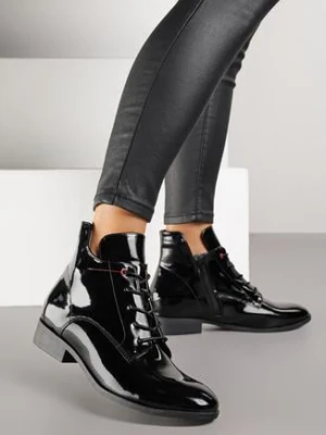 Czarne Lakierowane Botki Trzewiki Vices Indice