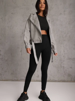 Czarne Legginsy High Waist z Ociepleniem Talalla Minimi