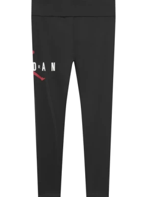 Czarne legginsy z czerwonym i białym logo Jordan