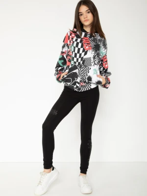 Czarne legginsy z nadrukiem graffiti Reporter