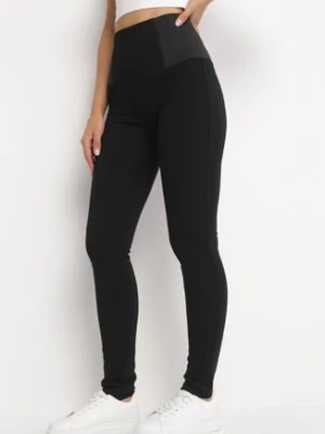 Czarne Legginsy z Szeroką Wysoką Talią Patriotti daysie