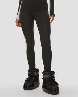 Czarne Leginsy Wełniane Damskie We Norwegians Voss