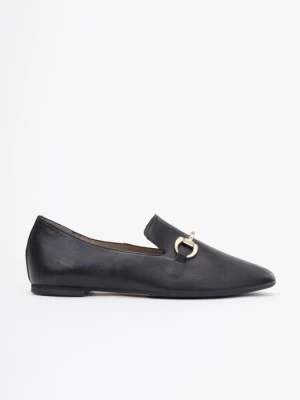 Czarne loafersy damskie