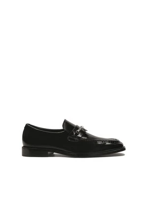 Zdjęcie produktu Czarne loafersy z biżuteryjną ozdobą Kazar