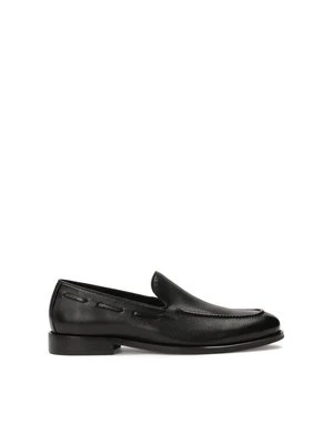 Czarne loafersy z naturalnej skóry Kazar