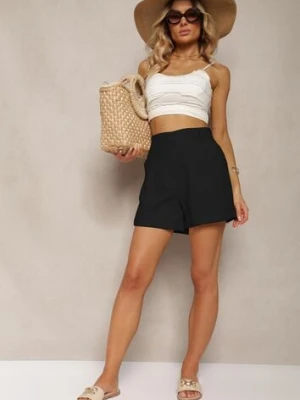 Czarne Luźne Szorty Bermudy z Bawełny High Waist Farsefia bisou's project