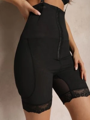 Czarne Majtki Modelujące High Waist z Szelkami i Push-Upem Tarenna
