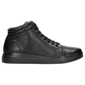 Czarne trampki męskie zapinane na zamek 24025-51 Wojas