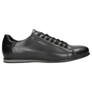 Czarne minimalistyczne sneakersy męskie w klasycznym stylu 8071-51 Wojas