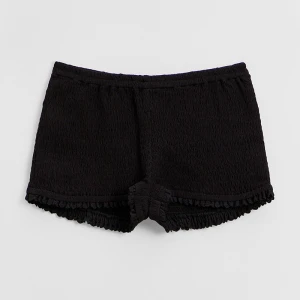 Czarne mikroszorty z marszczeniami House