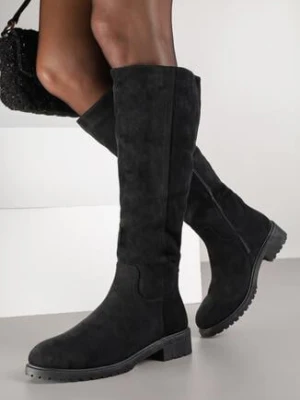 Czarne Minimalistyczne Kozaki Vices z Dopasowaną Cholewką Lilgissa ballada