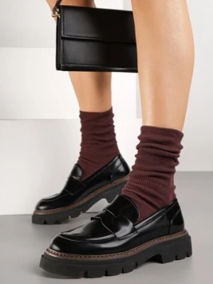 Czarne Mokasyny Lakierowane Nappria gavi