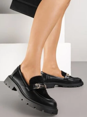 Czarne Mokasyny z Metaliczną Aplikacją Riluvia ciaodeo