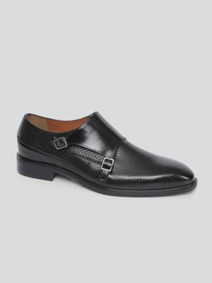 Czarne monki ze skóry naturalnej 01029A90LNA Giacomo Conti