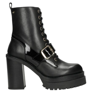 Czarne oryginalne bikery na wysokim slupku 64105-71 Wojas