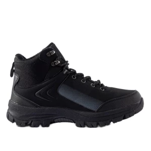 Czarne ocieplane buty w trekkingowym stylu Mers Inna marka